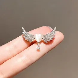 Elegant Rhinestone Angel's Wings Brooch/Pin